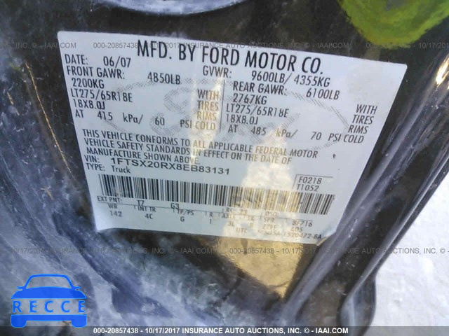 2008 Ford F250 1FTSX20RX8EB83131 image 8