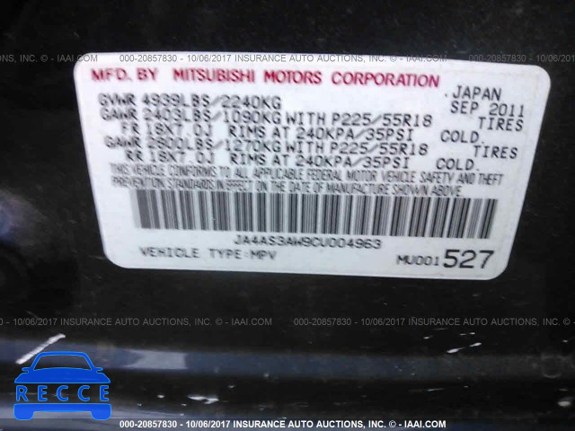 2012 Mitsubishi Outlander SE JA4AS3AW9CU004963 Bild 8