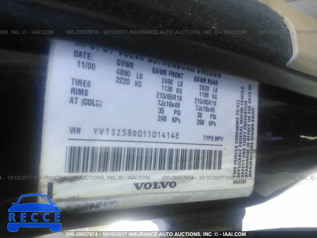 2001 Volvo V70 XC YV1SZ58D011014148 Bild 8