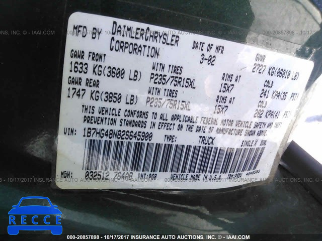 2002 Dodge Dakota QUAD SLT 1B7HG48N82S645900 image 8