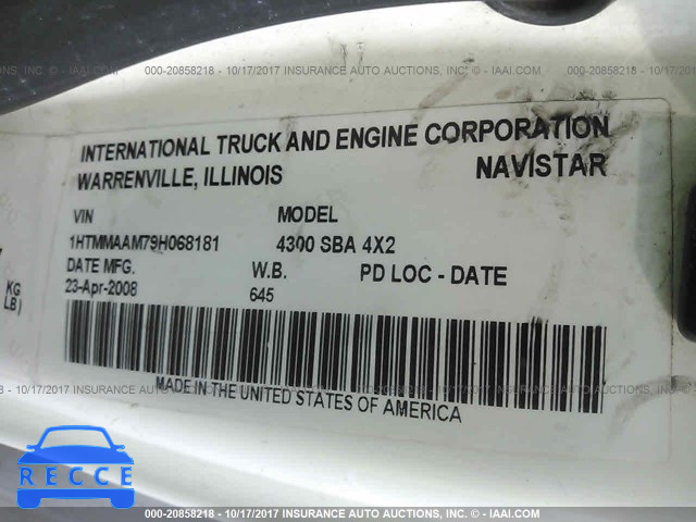 2009 INTERNATIONAL 4000 4300 1HTMMAAM79H068181 image 9