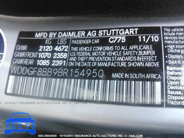 2011 MERCEDES-BENZ C 300 4MATIC WDDGF8BB9BR154950 image 8
