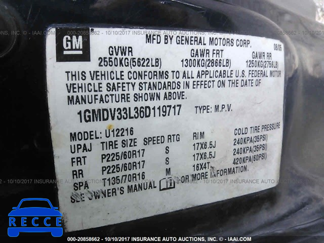 2006 Pontiac Montana SV6 1GMDV33L36D119717 Bild 8