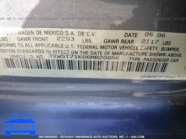 2006 Volkswagen Jetta 3VWST71K06M820056 image 8