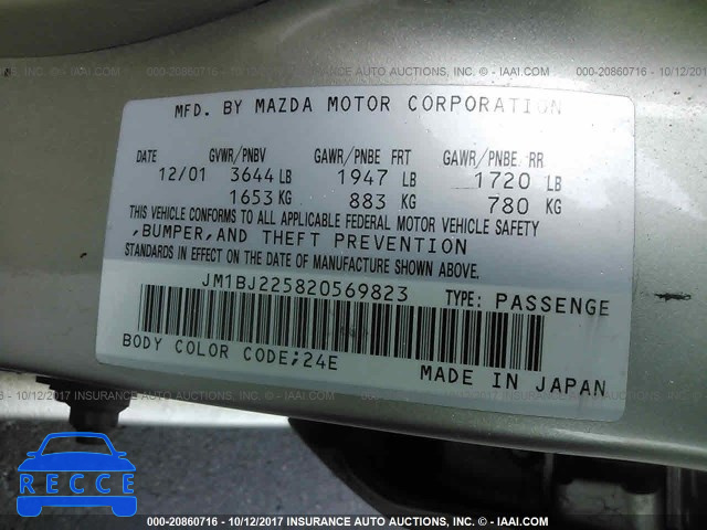 2002 Mazda Protege JM1BJ225820569823 image 8