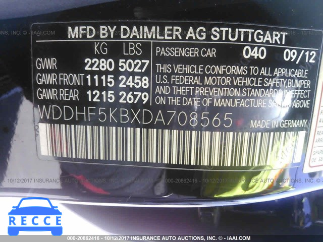 2013 Mercedes-benz E 350 WDDHF5KBXDA708565 image 8