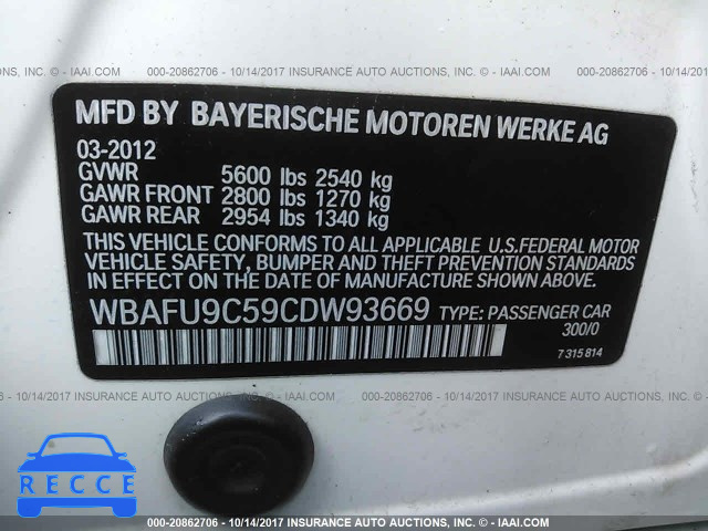2012 BMW 550 XI WBAFU9C59CDW93669 Bild 8