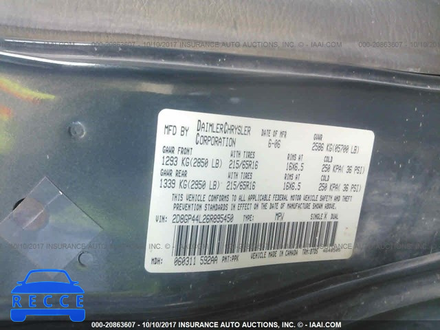 2006 Dodge Grand Caravan 2D8GP44L26R895450 image 8