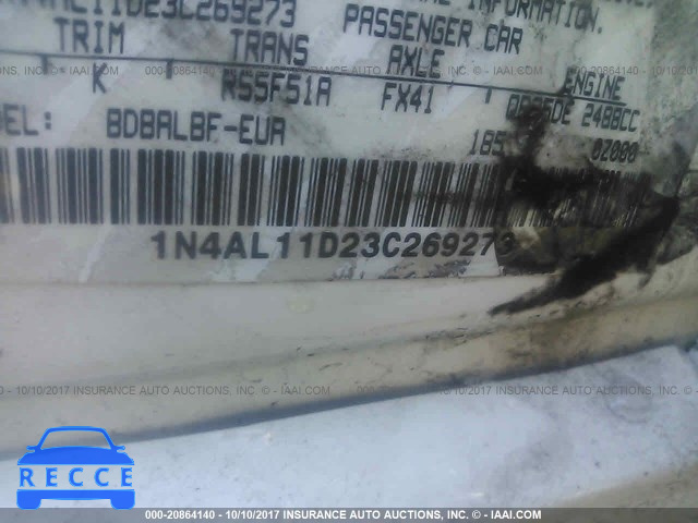 2003 NISSAN ALTIMA 1N4AL11D23C269273 image 8