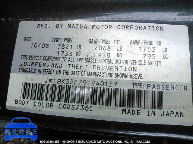 2009 Mazda 3 I JM1BK32F791240157 image 8