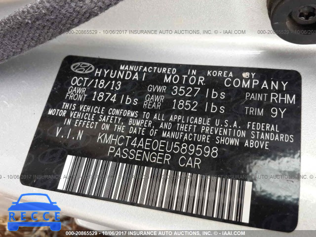 2014 Hyundai Accent KMHCT4AE0EU589598 image 8