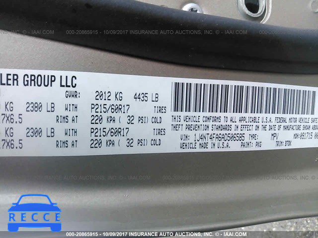 2010 Jeep Compass SPORT 1J4NT4FA6AD506585 image 8