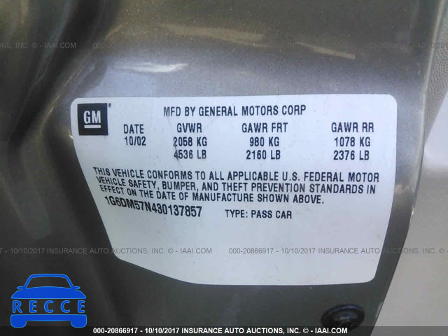 2003 Cadillac CTS 1G6DM57N430137857 image 8