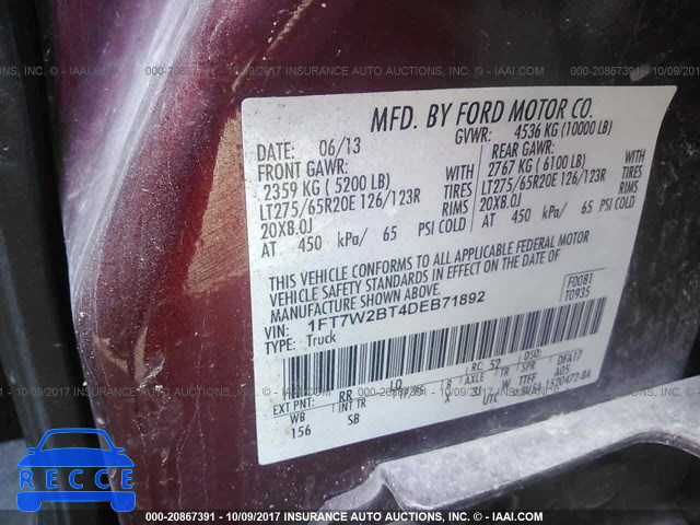 2013 Ford F250 1FT7W2BT4DEB71892 image 8