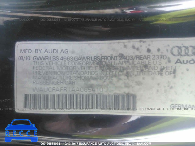 2010 Audi A5 PREMIUM WAUCFAFR1AA065410 image 8
