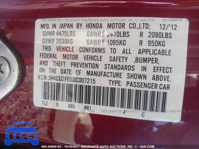 2013 Acura TSX TECH JH4CU2F65DC007215 image 8
