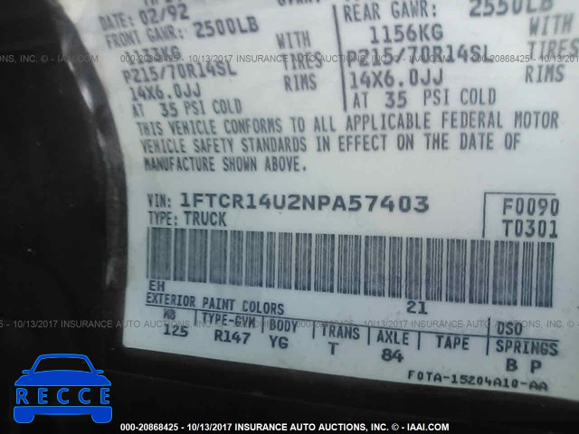 1992 Ford Ranger SUPER CAB 1FTCR14U2NPA57403 image 8