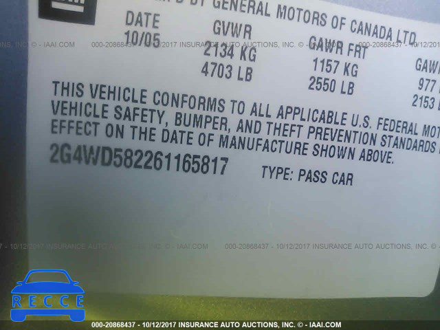 2006 Buick Lacrosse CXL 2G4WD582261165817 image 8