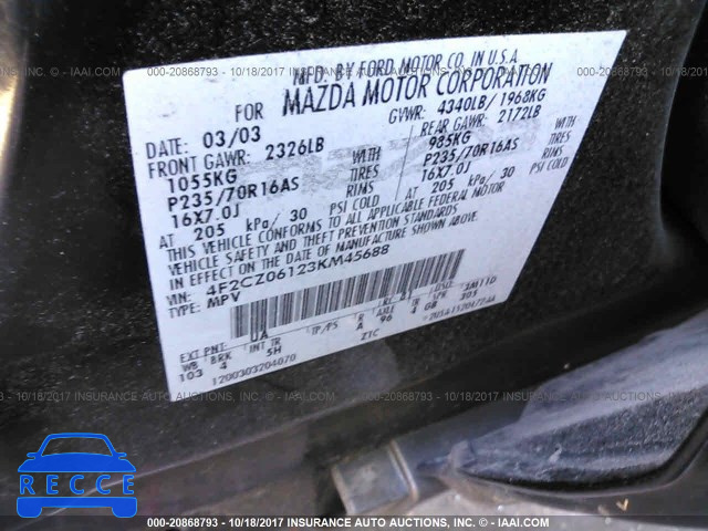 2003 Mazda Tribute ES 4F2CZ06123KM45688 image 8