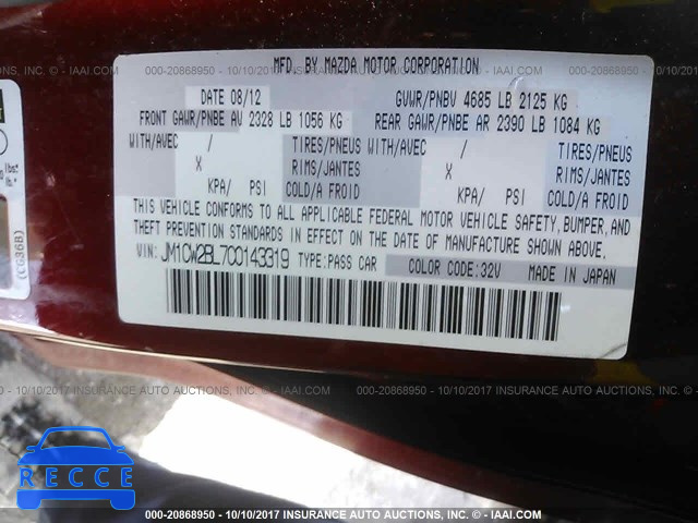 2012 Mazda 5 JM1CW2BL7C0143319 image 8