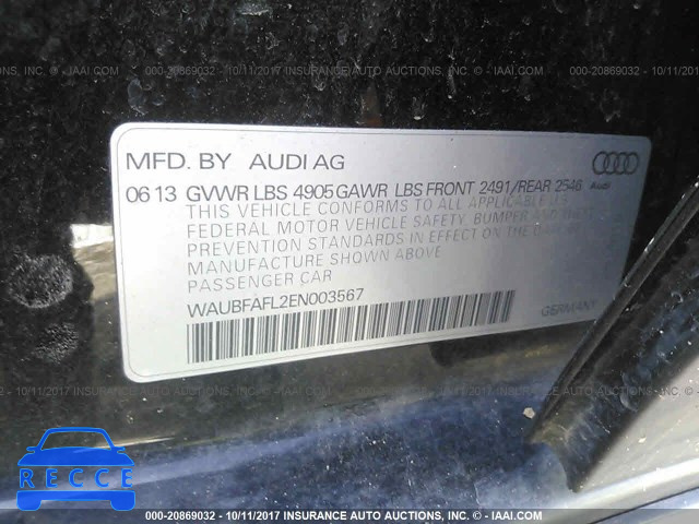 2014 Audi A4 PREMIUM WAUBFAFL2EN003567 зображення 8