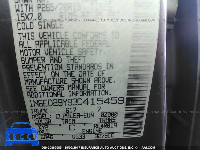 2003 Nissan Frontier CREW CAB XE/CREW CAB SE 1N6ED29Y93C415459 Bild 8