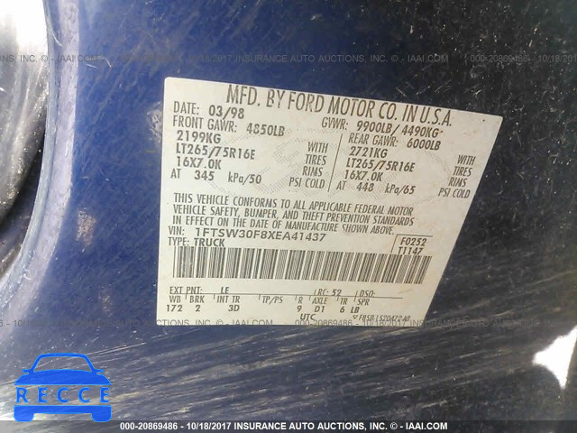 1999 Ford F350 SRW SUPER DUTY 1FTSW30F8XEA41437 image 8