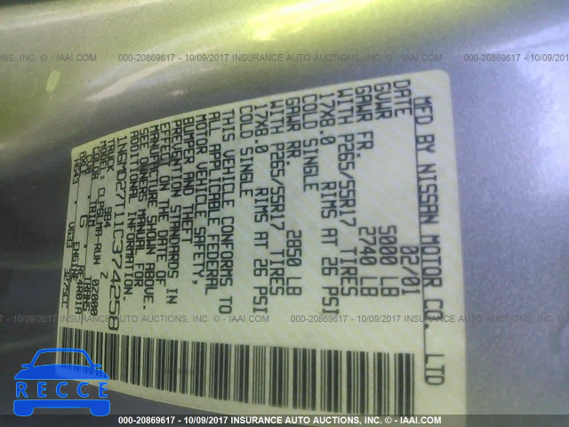 2001 Nissan Frontier 1N6MD27T11C374258 image 8