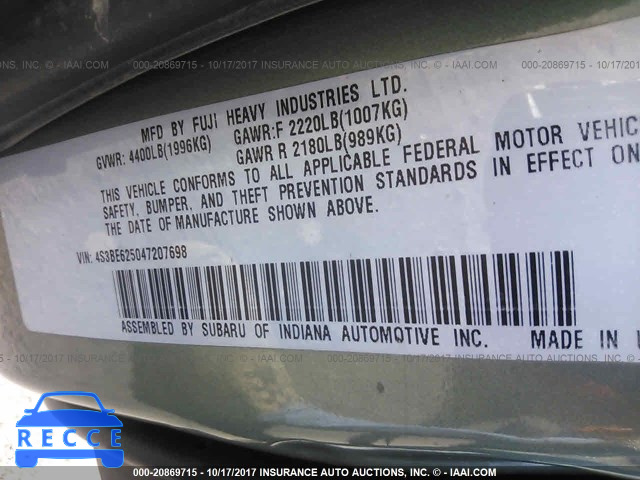 2004 Subaru Legacy 4S3BE625047207698 image 8