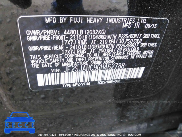 2016 Subaru Forester JF2SJAHC9GH462788 image 8
