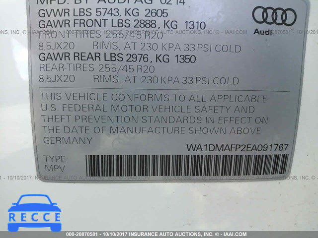 2014 Audi Q5 WA1DMAFP2EA091767 зображення 8