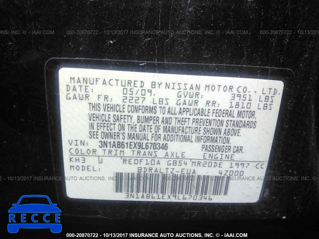 2009 NISSAN SENTRA 3N1AB61EX9L670346 image 8
