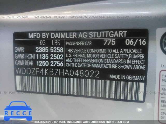 2017 MERCEDES-BENZ E 300 4MATIC WDDZF4KB7HA048022 Bild 8