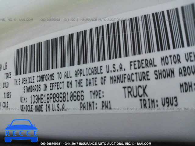 2009 Dodge RAM 1500 1D3HB18P89S810666 image 8