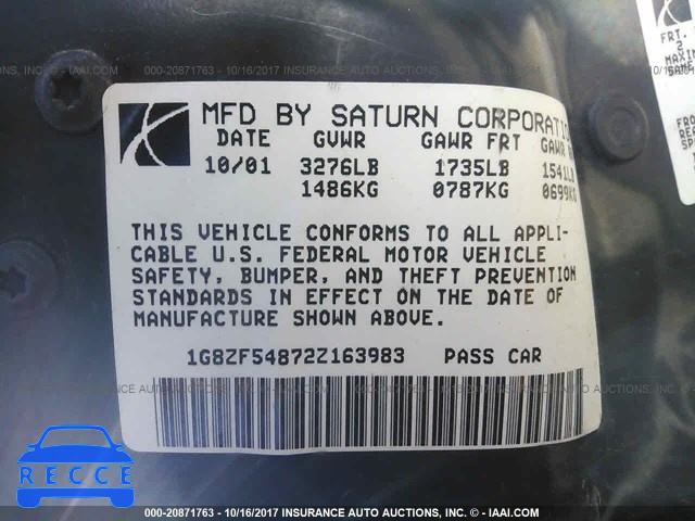 2002 Saturn SL 1G8ZF54872Z163983 image 8