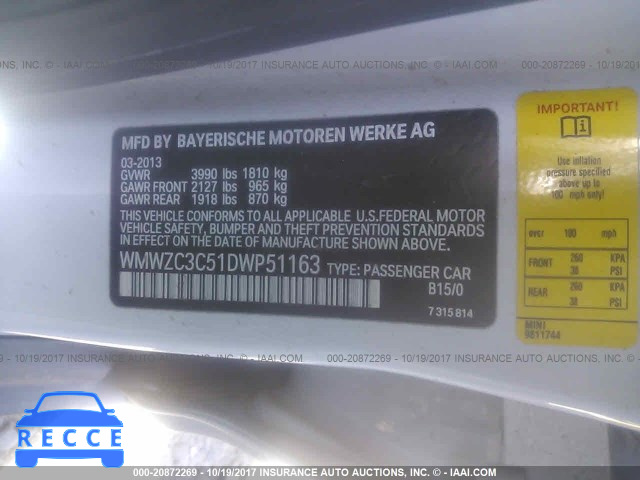 2013 Mini Cooper WMWZC3C51DWP51163 image 8