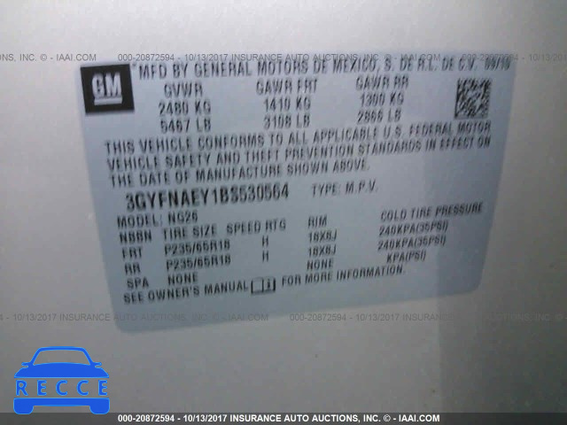 2011 Cadillac SRX LUXURY COLLECTION 3GYFNAEY1BS530564 image 8