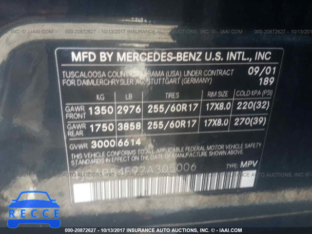 2002 Mercedes-benz ML 320 4JGAB54E92A305006 image 8