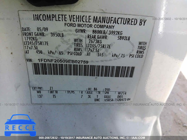 2009 Ford F250 1FDNF20509EB02759 image 8