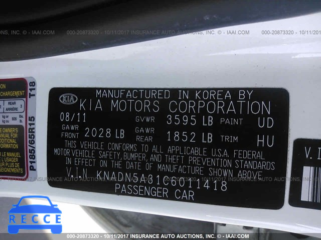 2012 KIA RIO EX/SX KNADN5A31C6011418 image 8