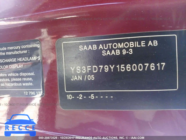 2005 Saab 9-3 ARC YS3FD79Y156007617 зображення 8
