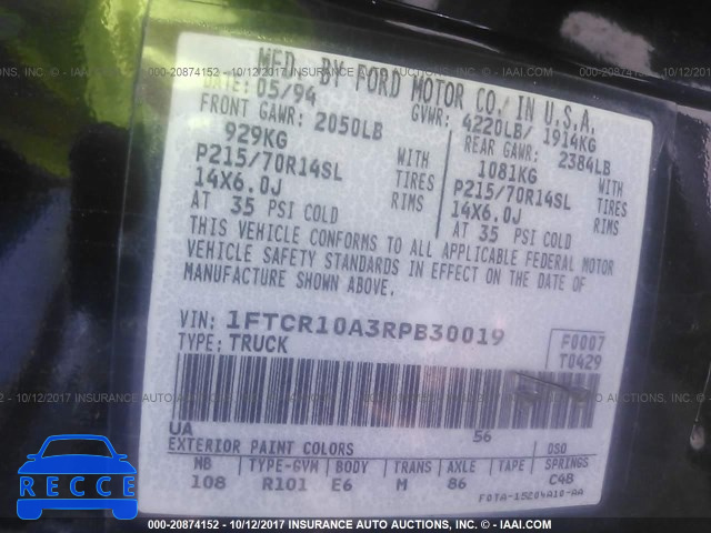 1994 Ford Ranger 1FTCR10A3RPB30019 image 8