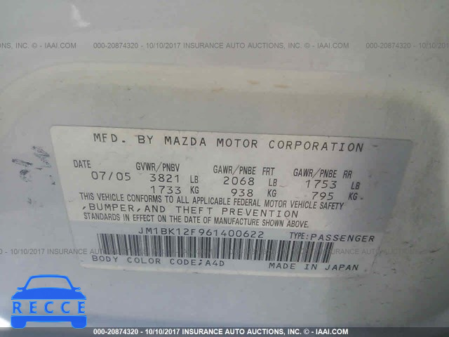 2006 Mazda 3 I JM1BK12F961400622 зображення 8