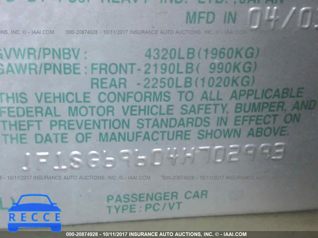 2004 Subaru Forester 2.5XT JF1SG69604H702993 image 8