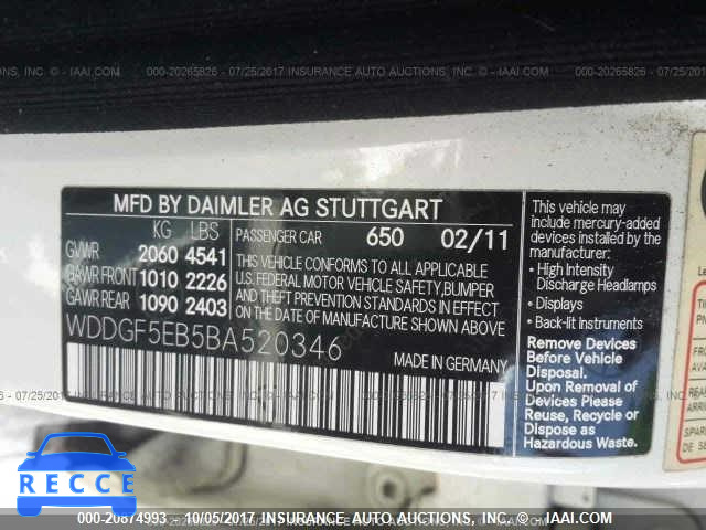 2011 Mercedes-benz C 300 WDDGF5EB5BA520346 image 9
