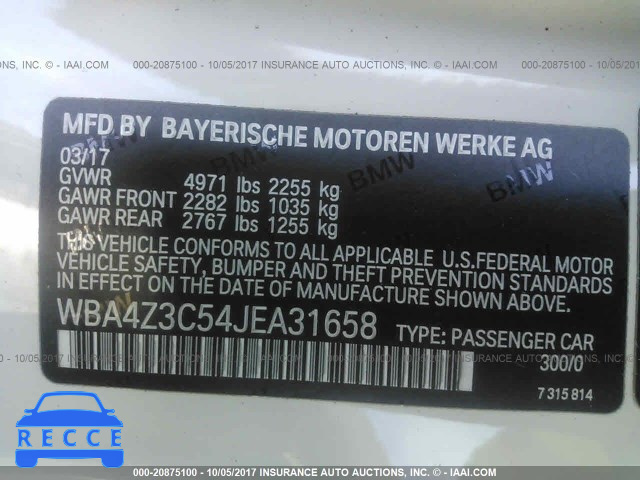 2018 BMW 430XI WBA4Z3C54JEA31658 зображення 8