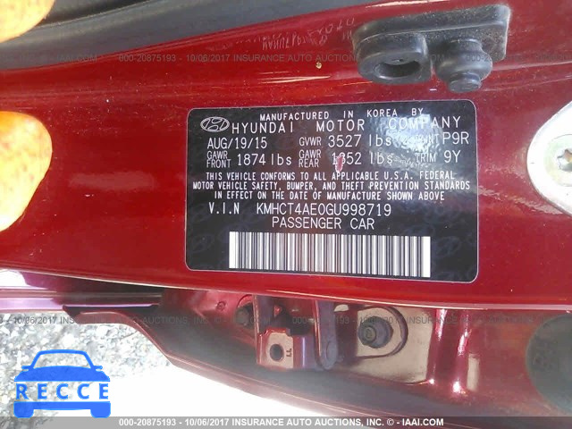 2016 Hyundai Accent KMHCT4AE0GU998719 image 8