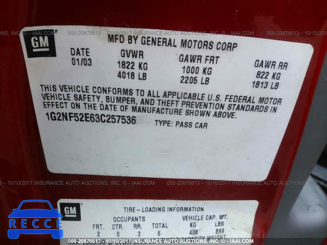 2003 Pontiac Grand Am SE1 1G2NF52E63C257536 image 8