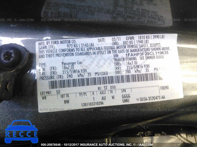 2012 Ford Focus 1FAHP3F29CL119635 image 8