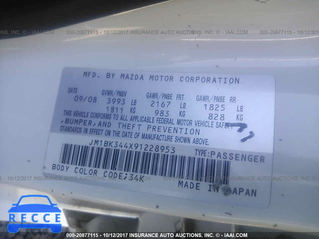 2009 Mazda 3 JM1BK344X91228953 image 8